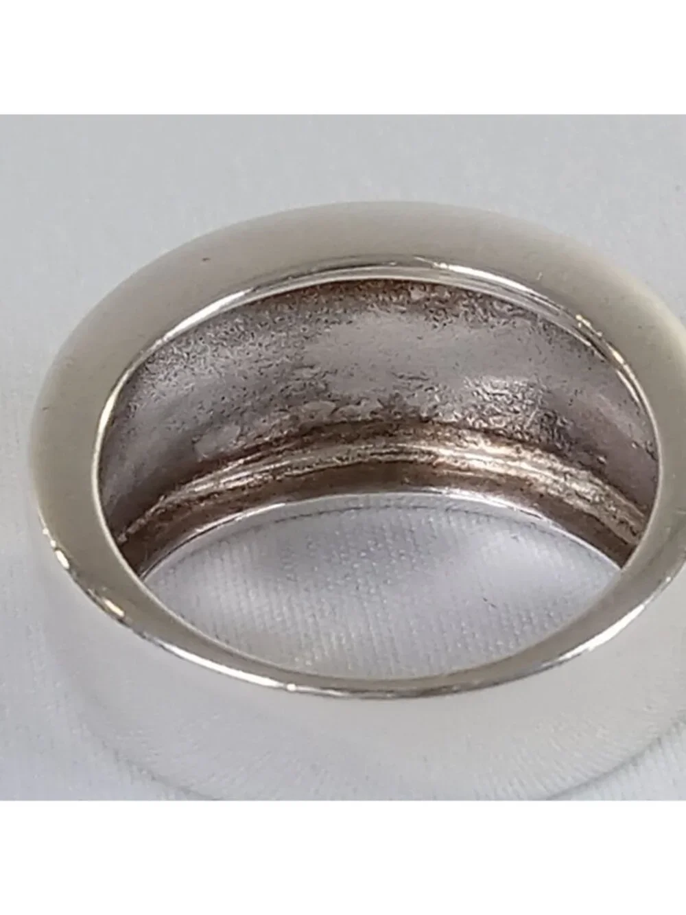 MILOR Italy 925 Sterling Silver Wide Ribbed Band Ring Size US 7 Unisex